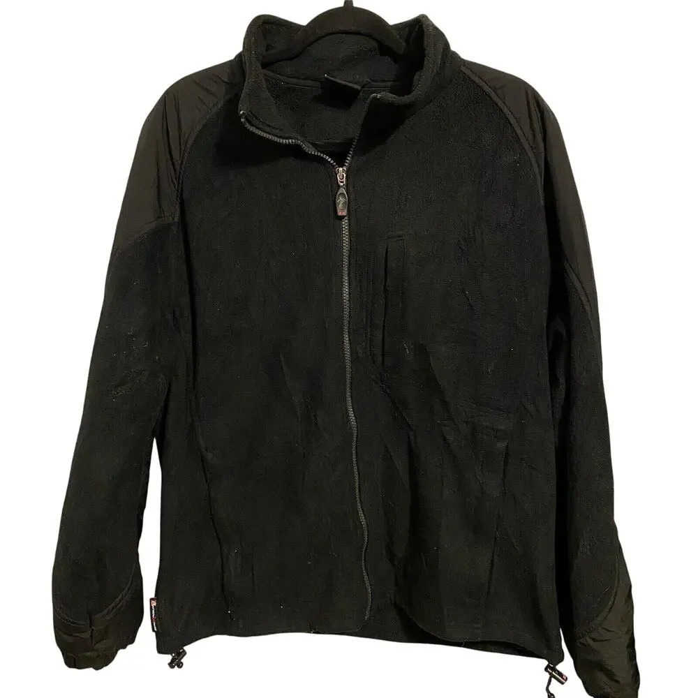 ZeroXposur Mens Soft Shell Black Flannel Jacket Sz L Full Zip Pocket Warm Cozy